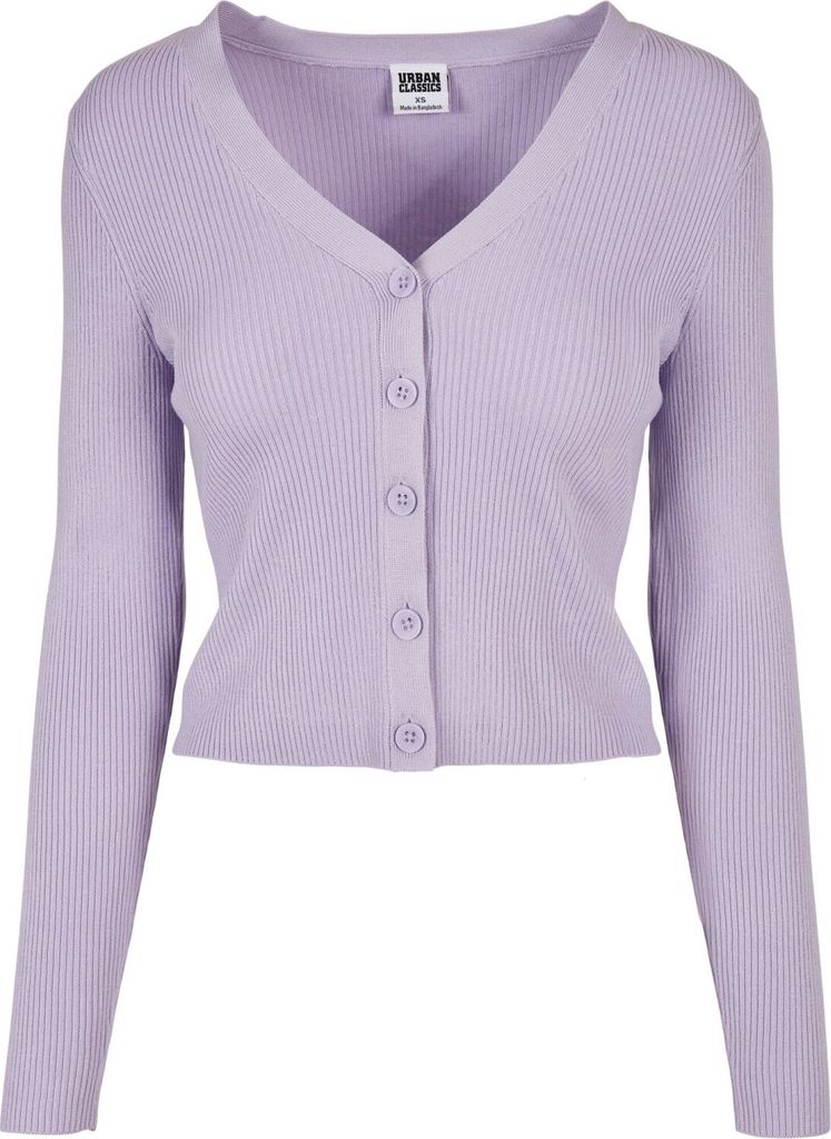 Urban Classics Ladies - Short Rib Knit Cardigan lilac - 3XL