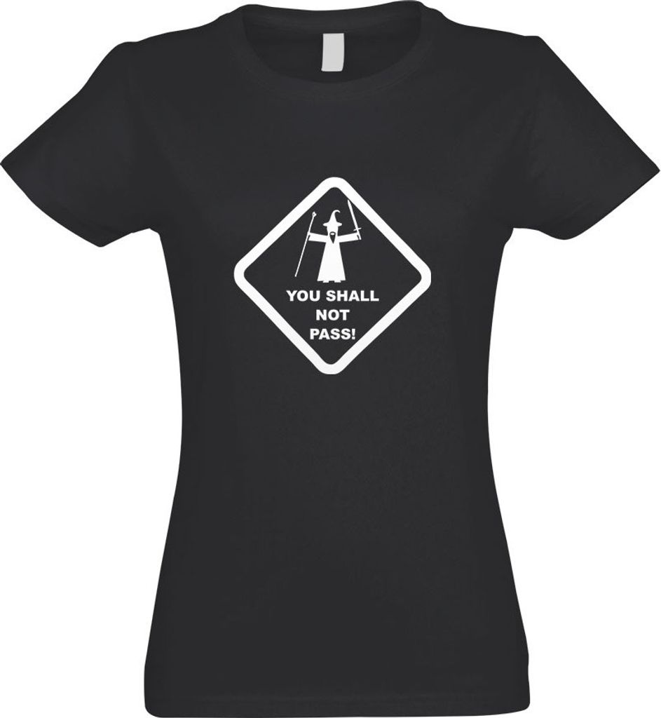Kiwistar - T-Shirt tailliert - Damen - Graphit - You Shall not Pass! - mit Motiv Bedruckt - Funshirt Design - Sport - Freizeit - Damen - M