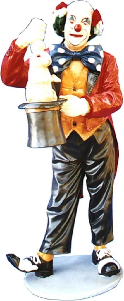 Statue Clown Magicien 5027 Sculpture Moderne pour Égayer une Déco Terne
