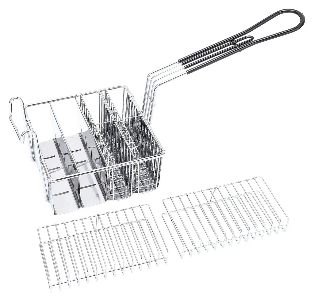 Support de cuisson pour friture de tacos - Panier inox professionnel 4 slots