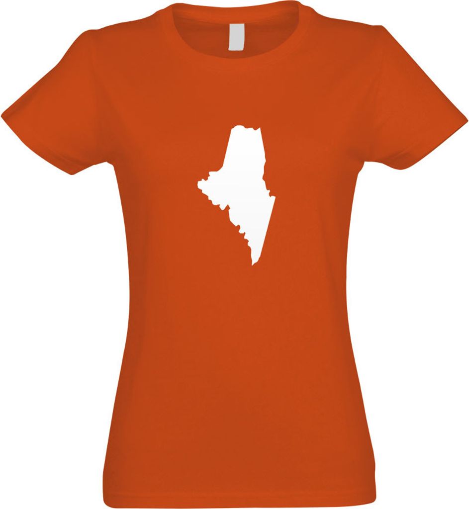 Kiwistar - T-Shirt tailliert - Damen - orange - USA - Maine Augusta - mit Motiv Bedruckt - Funshirt Design - Sport - Freizeit - Damen - XL
