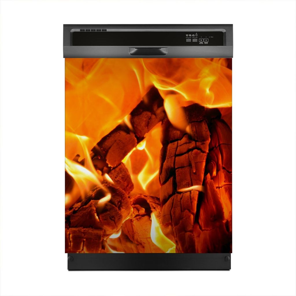 Aufkleber sticker 60x70 cm Dekorative folie Spülmaschine - Grill Feuer Glut