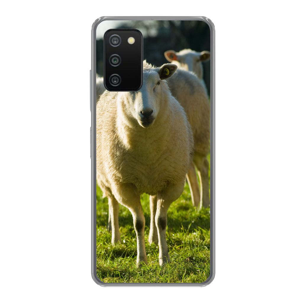 MuchoWow Handyhülle Schutzhülle Hülle für Samsung Galaxy A03s Schafe - Tiere - Wolle Silikon Softcase Handy Hülle - Schutz