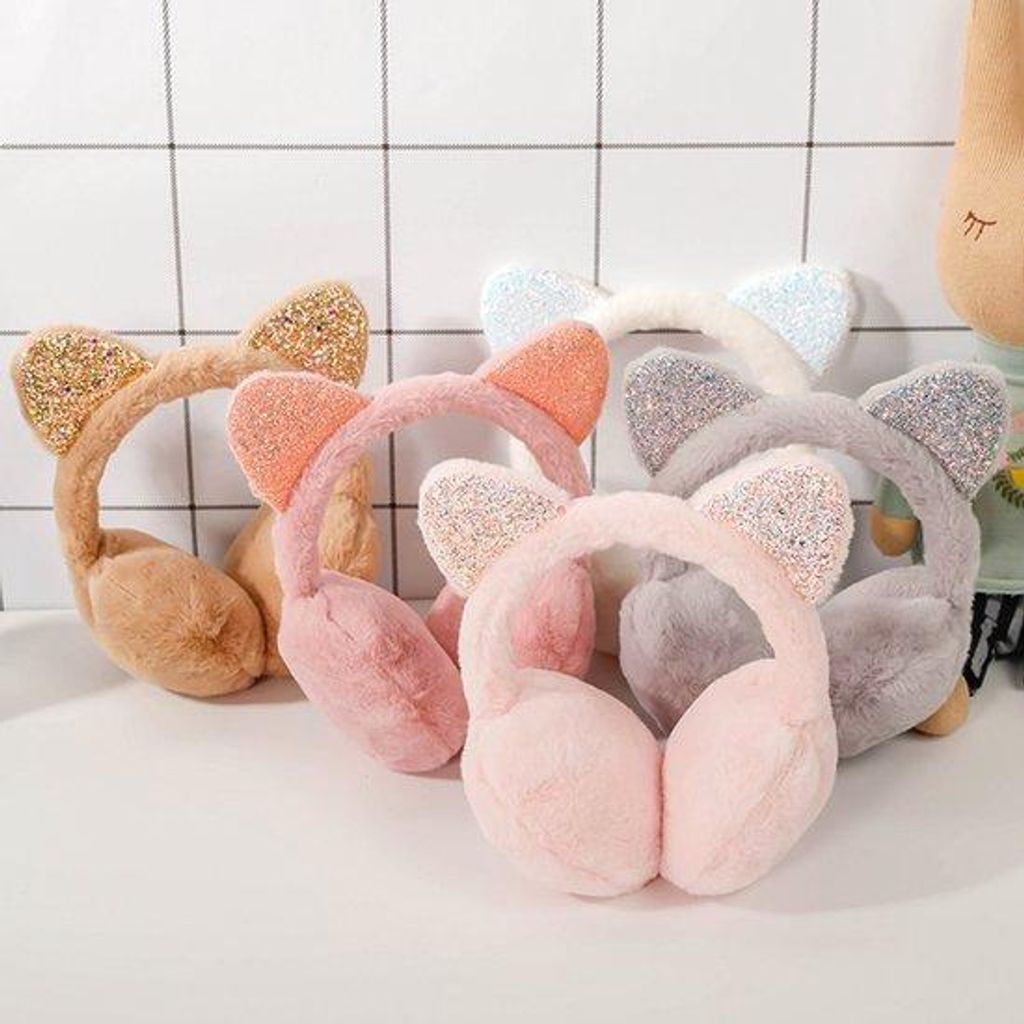 Kleine, zachte oorkapjes voor meisjes en vrouwen, winteraccessoires met kattenoorontwerp, kinderwinterschmuck