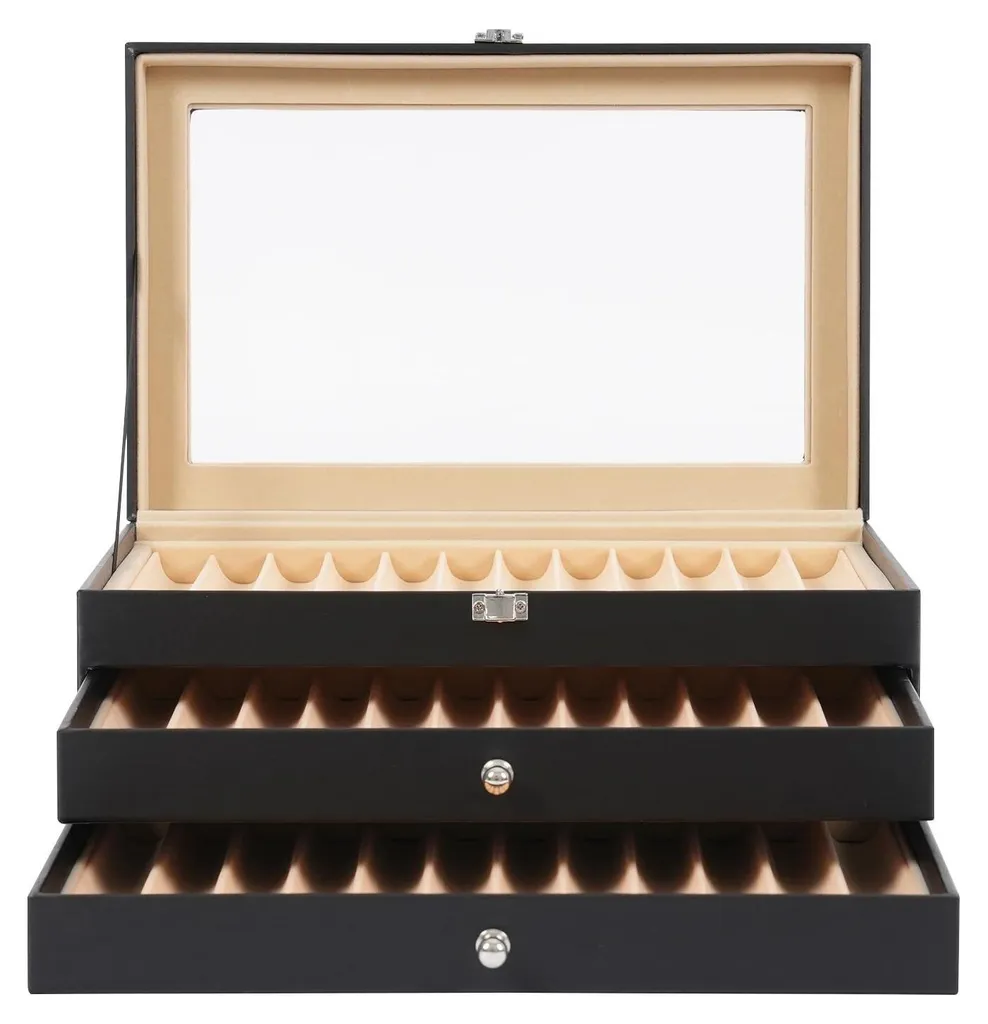 Rangement crayons 36 places intérieur velours pour dessin et art