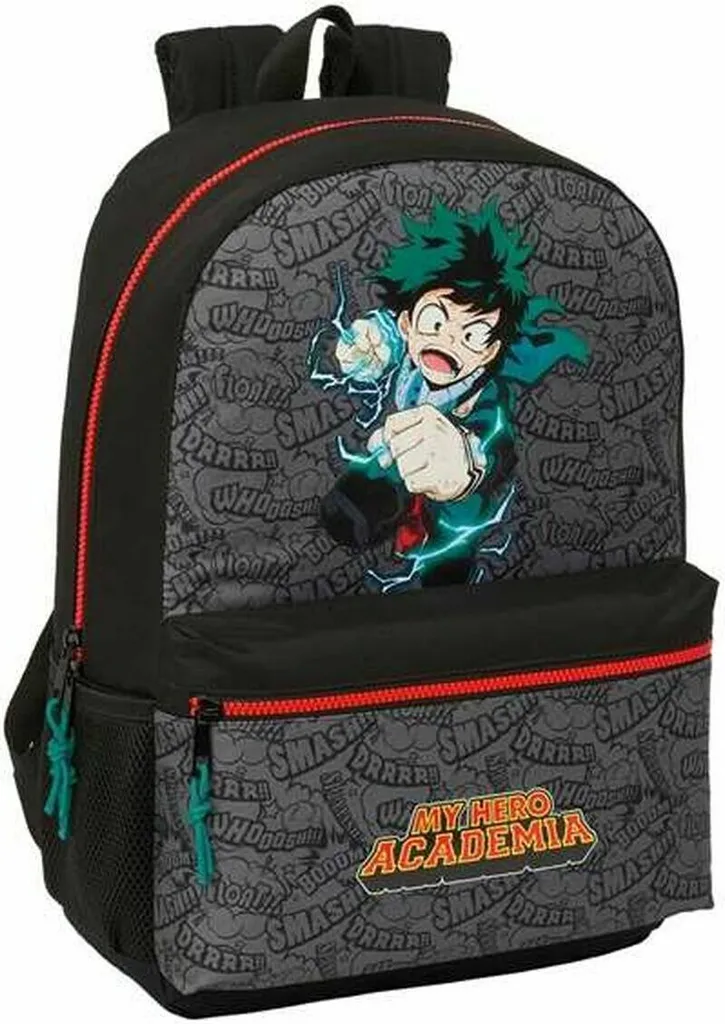 Cartable MHA Noir | Sac Scolaire My Hero Academia pour Collégiens