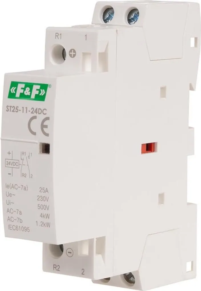 Contacteur modulaire 25A 1NO+1NC 24V DC F&F ST25-11-24V-DC Fiable