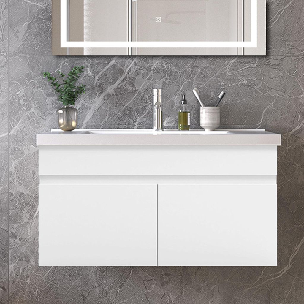 80cm Keramik Waschtisch mit Unterschrank Badmöbel Set mit Produktbild 