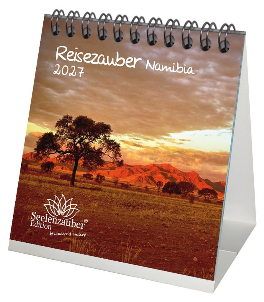 Reisezauber Namibia Tischkalender 10x10cm für 2027 Landschaft Reise Tiere Urlaub - Seelenzauber