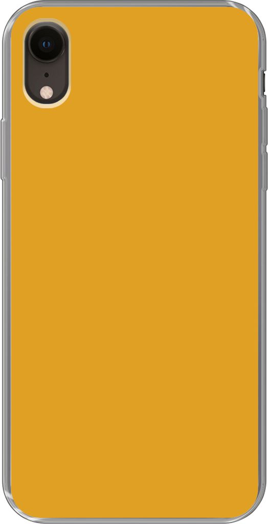 MuchoWow Handyhülle Schutzhülle Hülle für Telefoonhoesje iPhone XR Ockergelb - Herbst - Interieur Silikon Softcase Handy Hülle - Schutzdeckel