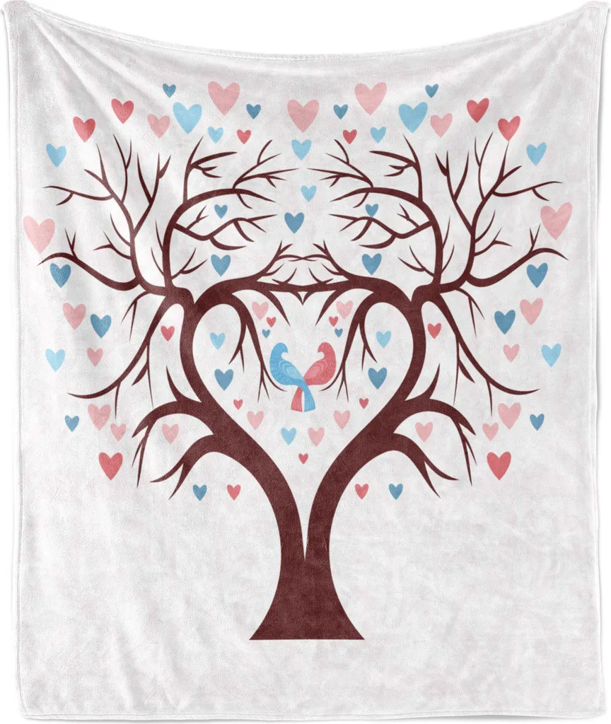 Coperta ABAKUHAUS Pile Flanella 175x230 Albero Cuore - Morbidezza Casa