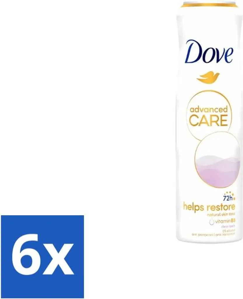 Déodorant en Spray Dove Clean Touch Parfum Doux 150 ml Pack de 6