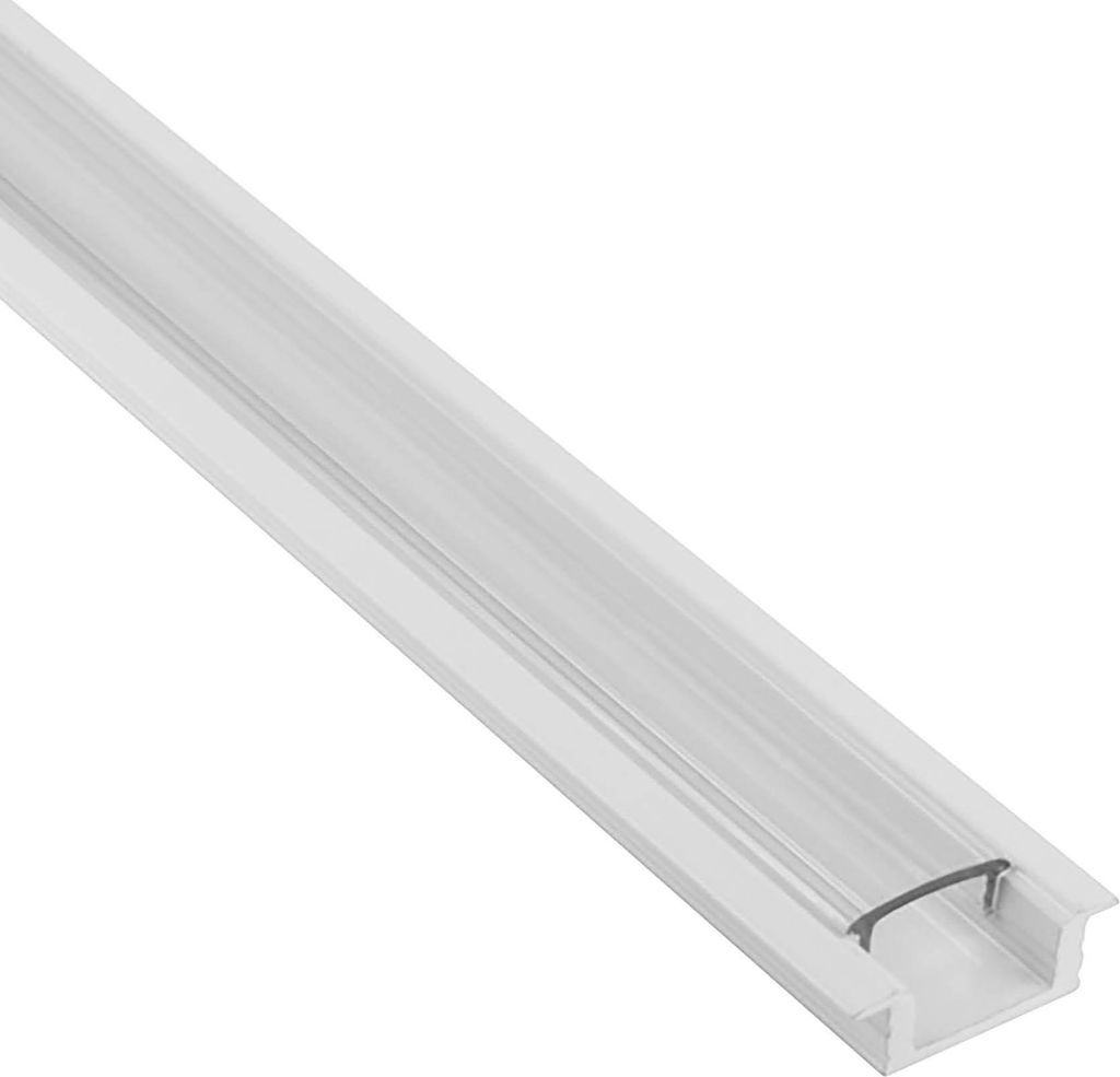 A25 LED Aluprofil Weiss 1m klar Einbauprofil