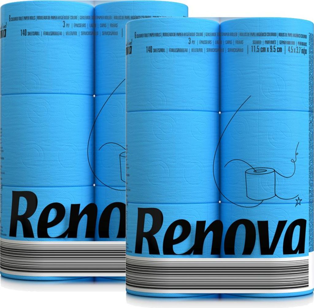 Toilettenpapier - Black Label blau- 12 Rollen (2 Packs á 6 Rollen)