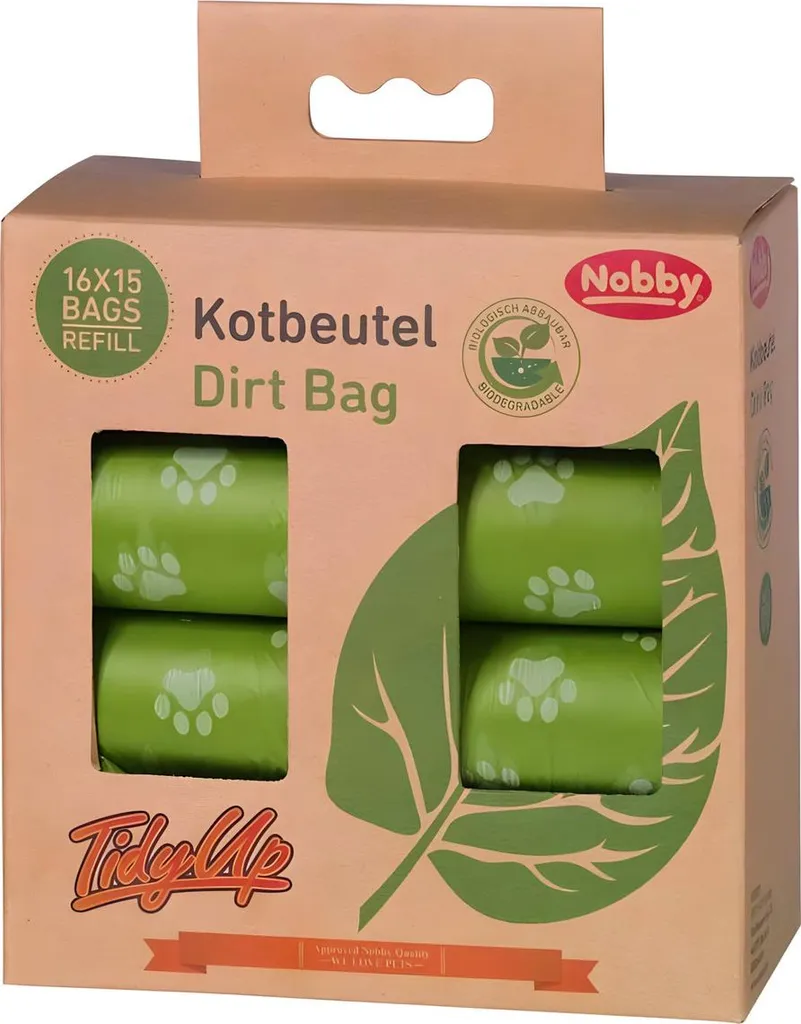 Nobby TidyUp Ricarica 16 Rotoli Sacchetti Biodegradabili Verdi
