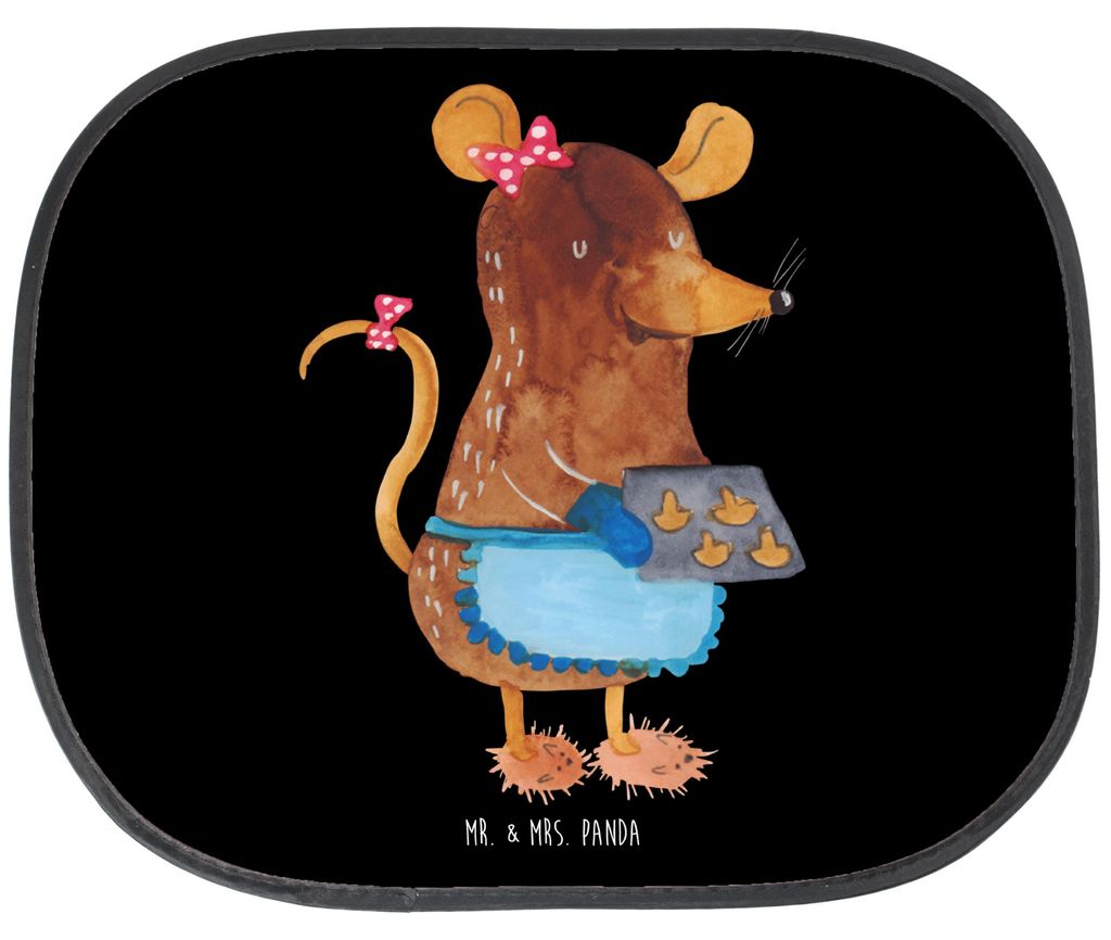 Mr. & Mrs. Panda Sonnenblende Auto Maus Kekse - Schwarz - Geschenk, Plätzchen, Weihnachten, saugnapf sonnenschutz, Fürs, Hitzeschutz, Seitlicher,...