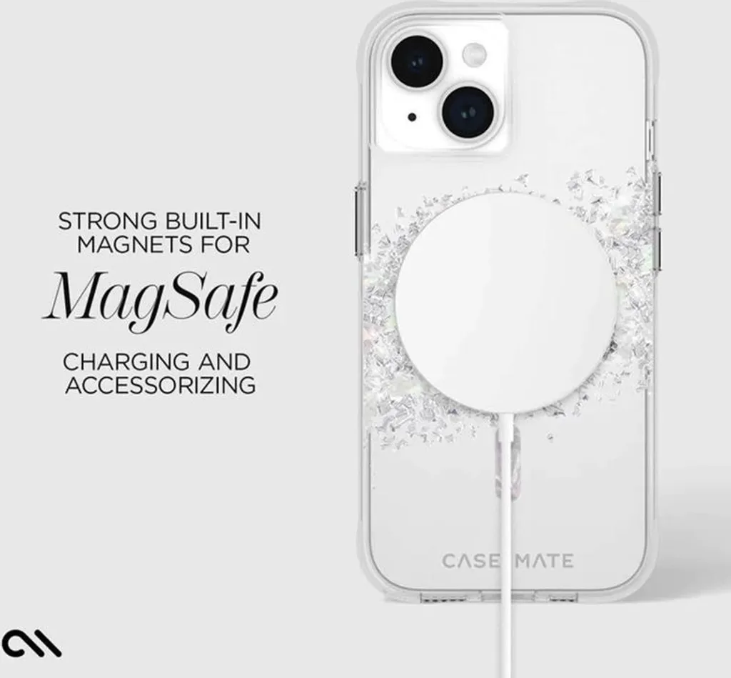 Étui de protection iPhone 15 MagSafe transparent avec motif nacre - 17