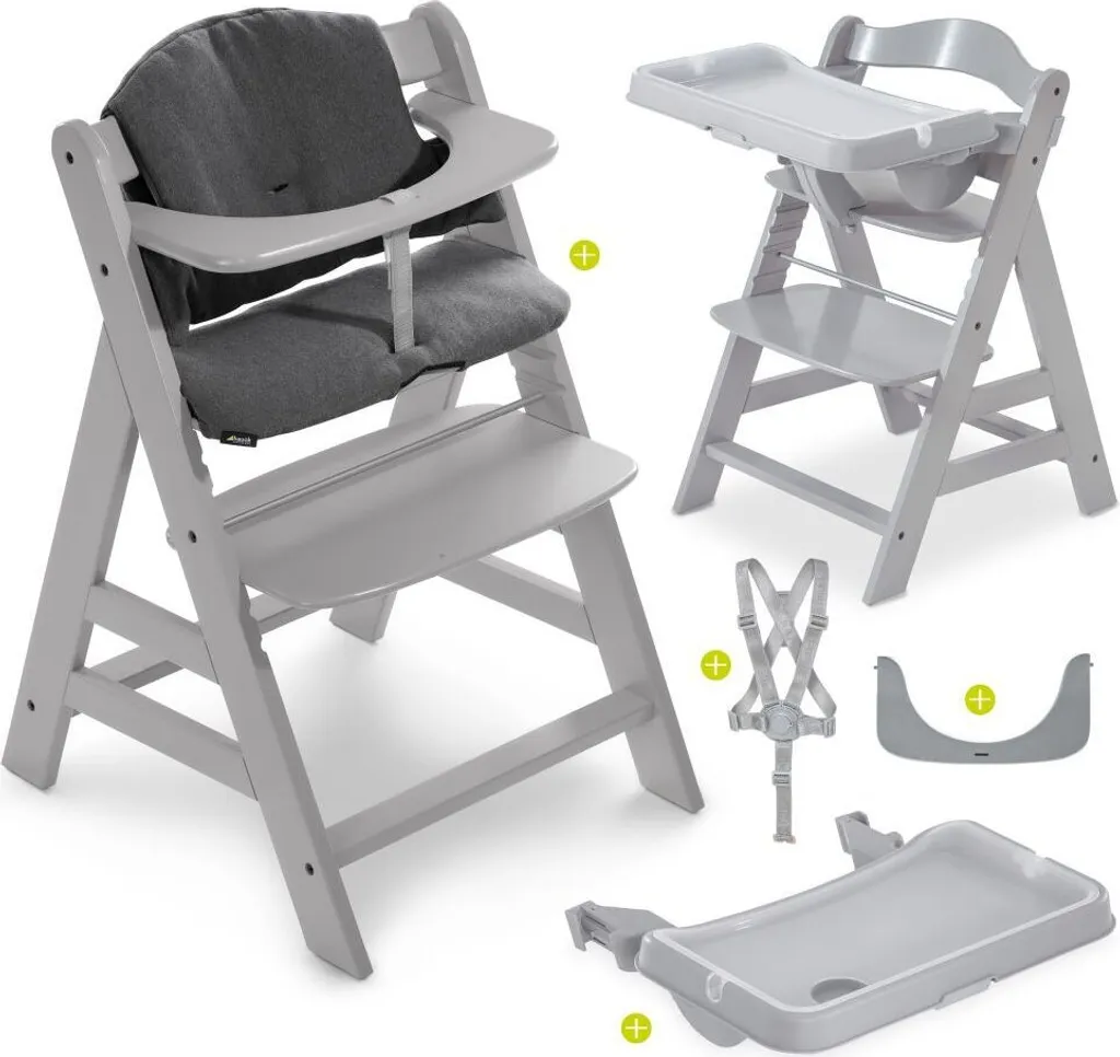 Chaise haute Hauck Alpha Plus grise : la solution évolutive anti-gaspillage