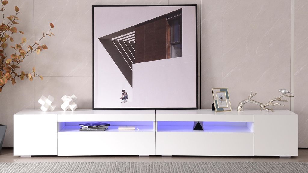 okwish Moderní TV stolek 240 cm, lesklá deska, variabilní Obrázek produktu 