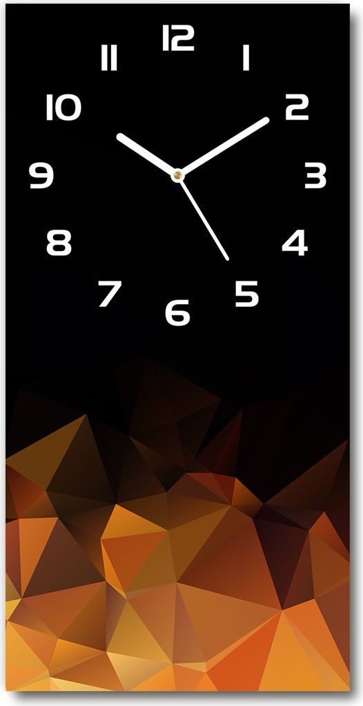 Wanduhr aus Glas – 30x60 cm - Glasbild - Glasuhr - Gehärtetes Glas -Abstraktion Dreiecke