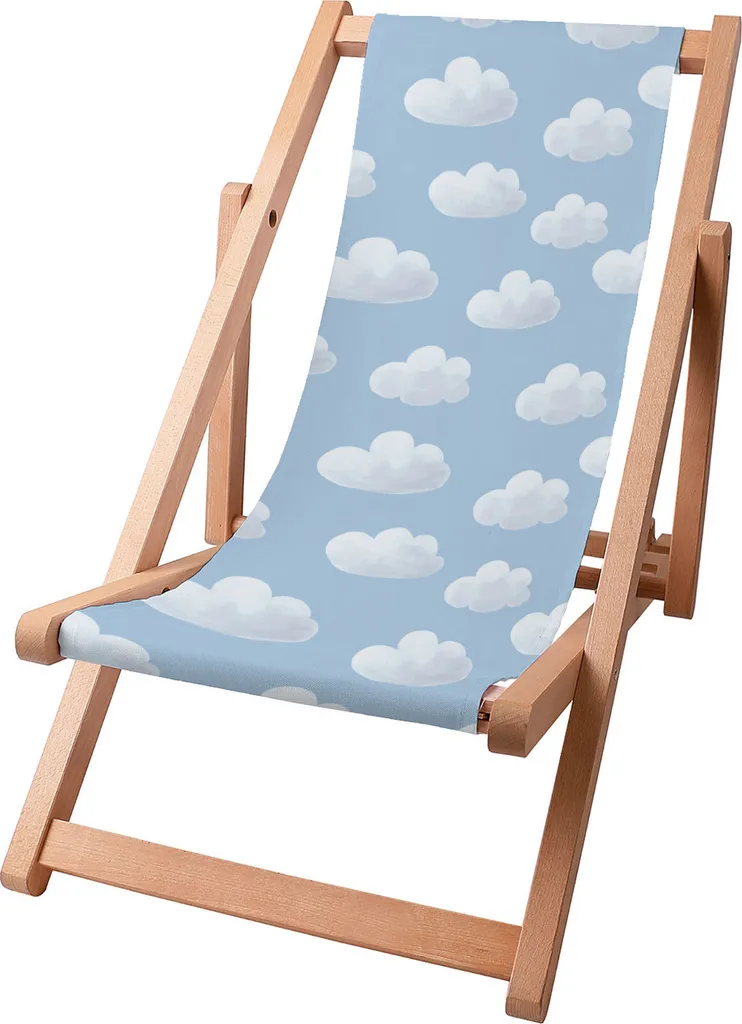 Sdraio Bambini Dreamroots Legno Faggio - Pieghevole 130kg Blue Clouds