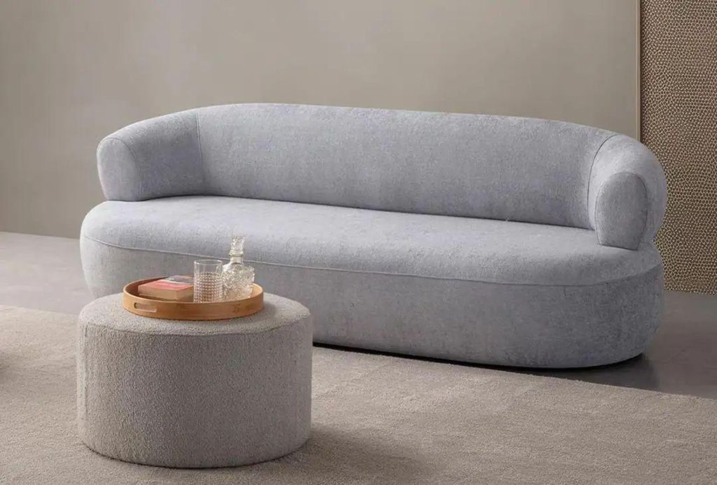 Hanah Home, Roma - Grey, 3-Sitzer-Sofa, Grau, 100 % Polyester, 230 x 70 x 70 cm