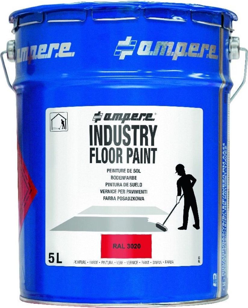 A.M.P.E.R.E. Bodenmarkierungsfarbe Traffic Industry Floor Paint 5L rot