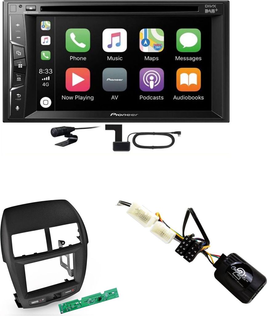 Pioneer AVH-Z3200DAB FLAC Digitalradio Einbauset für Mitsubishi ASX bis 2014
