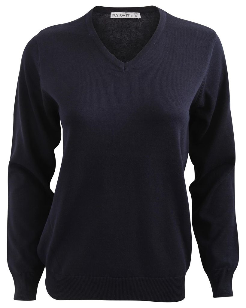 Kustom Kit Arundel Damen Pullover mit V-Ausschnitt FK433 (38) (Dunkelblau)