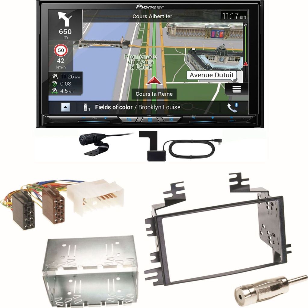 Pioneer AVIC-Z830DAB Navigation Bluetooth Einbauset für Kia Sportage JE Rio JB