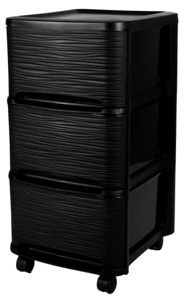Aufbewahrungsschrank STONE | 3 x 14 Liter Schubladen | Farbe: Schwarz