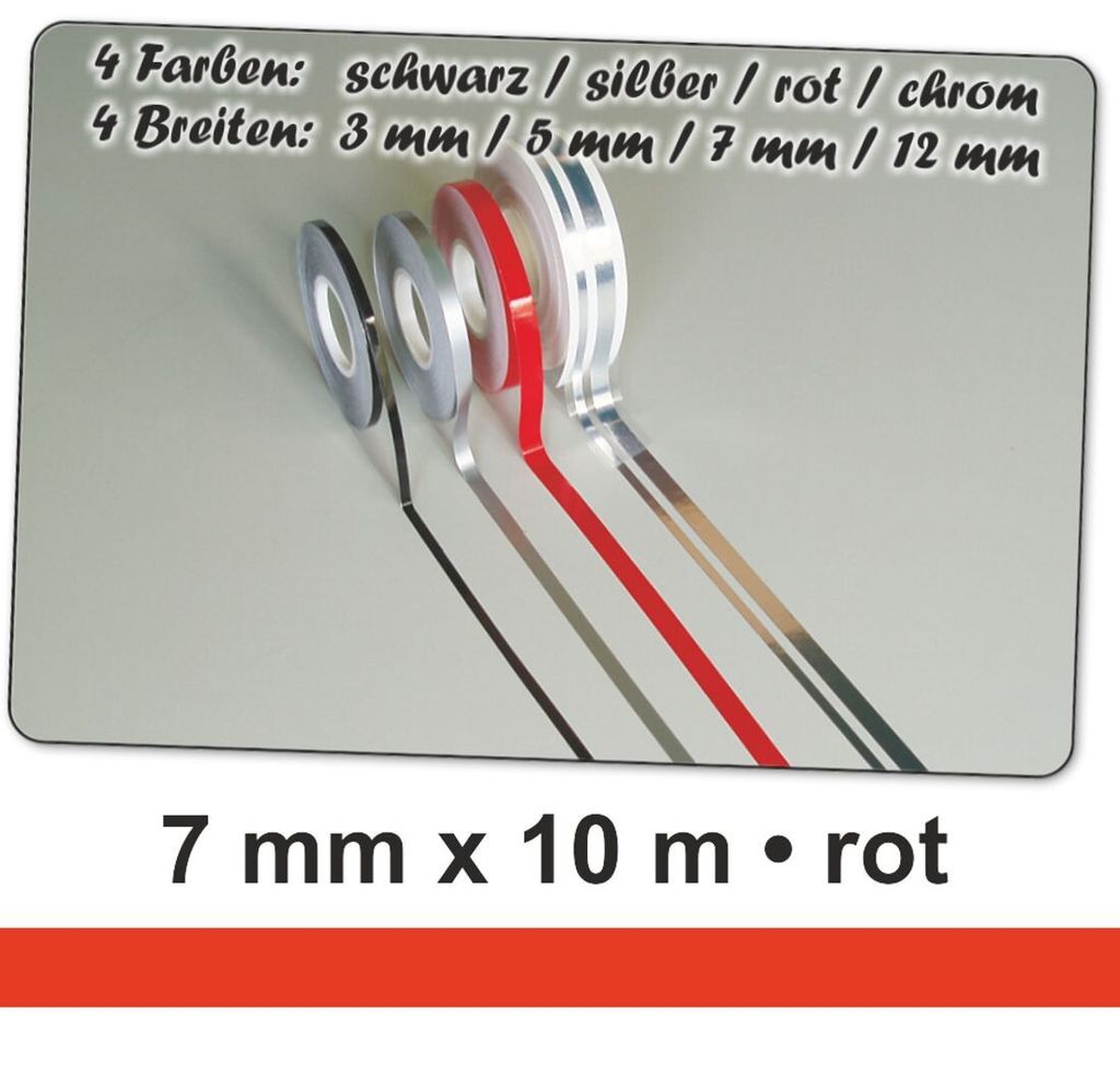 Hermann Schütz Auto Zierstreifen Deco-Stripe rot 7mm x 10m Produktbild 