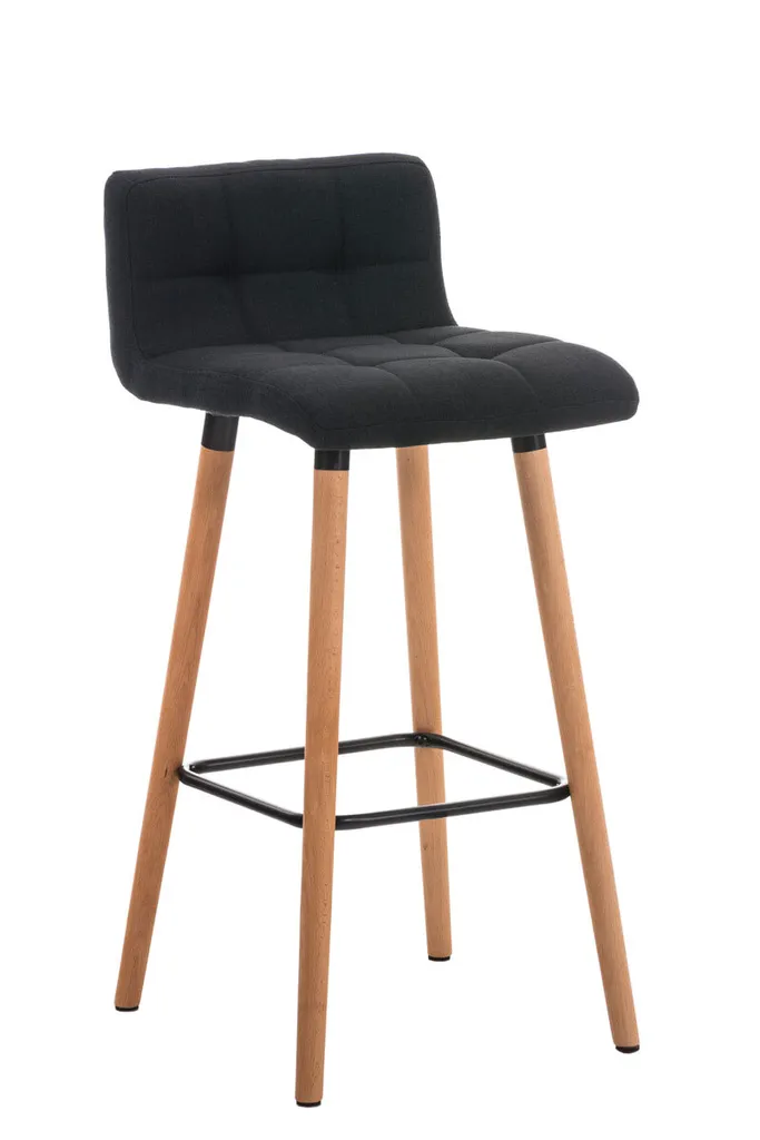 Sgabello Design Lincoln in Stoffa | Sedia da Bancone Legno e Tessuto