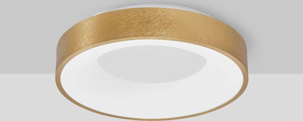 Nova Luce RANDO THIN LED Deckenleuchte Gold 30W Warmweiss 9x38cm dimmbar 9353832