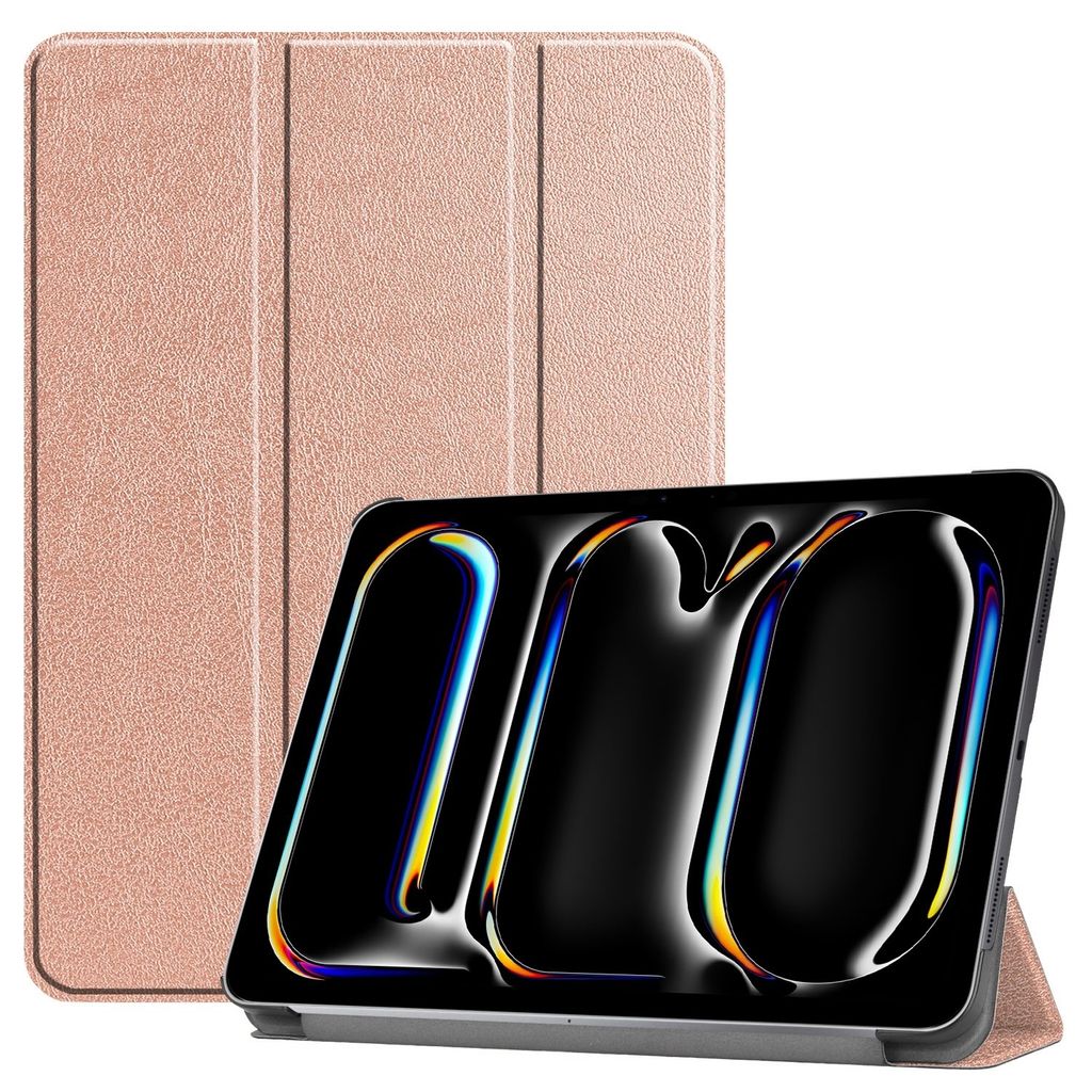 Für Apple iPad Pro 11 2024 3folt Wake UP Smart Cover Tablet Tasche Hülle Case Rose Gold