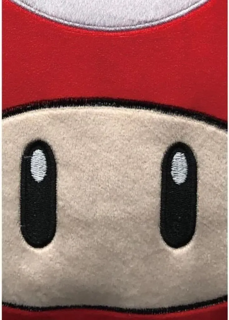 Coussin Mario Bros en Polyester Moelleux 43x43cm Motif Champignon Iconique