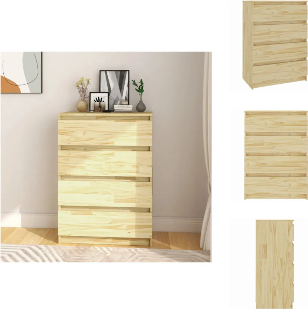 Mobiletto Credenza vidaXL Pino Massiccio 60x36x84 cm Design Scandinavo