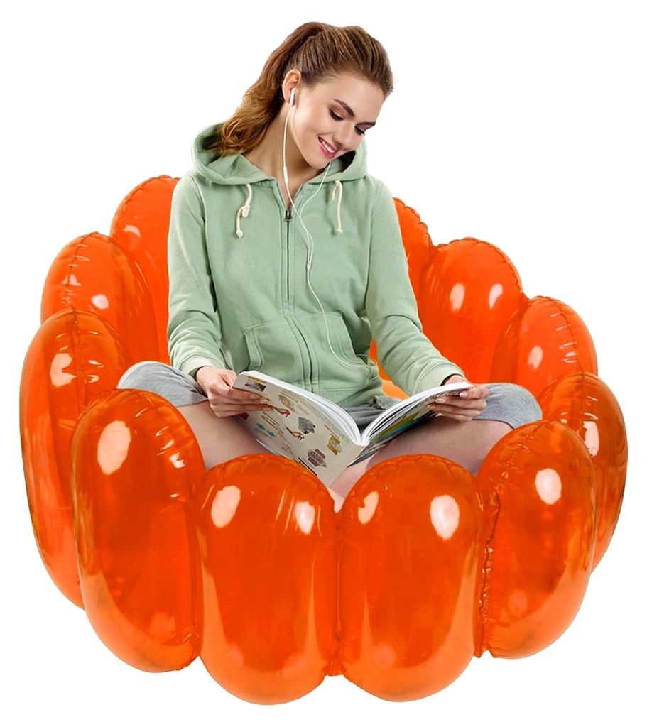 Aufblasbarer Stuhl, transparent, für Erwachsene, aus PVC – aufblasbarer Sofasitz, Liegestuhl, Möbel, Kinosessel