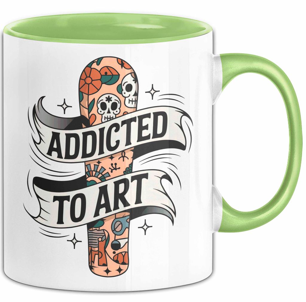 Tattoo Sammler Tasse Geschenk Lustige Geschenkidee Spruch Für Tinten Süchtige (Grün)