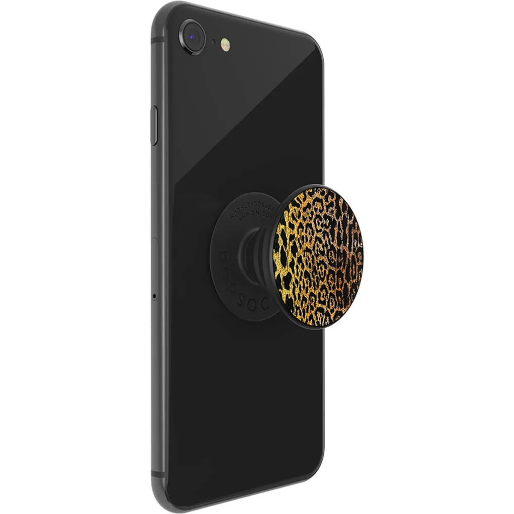 PopSockets Luxe PopGrip Métal gaufré Léopard - Support Smartphone Chic