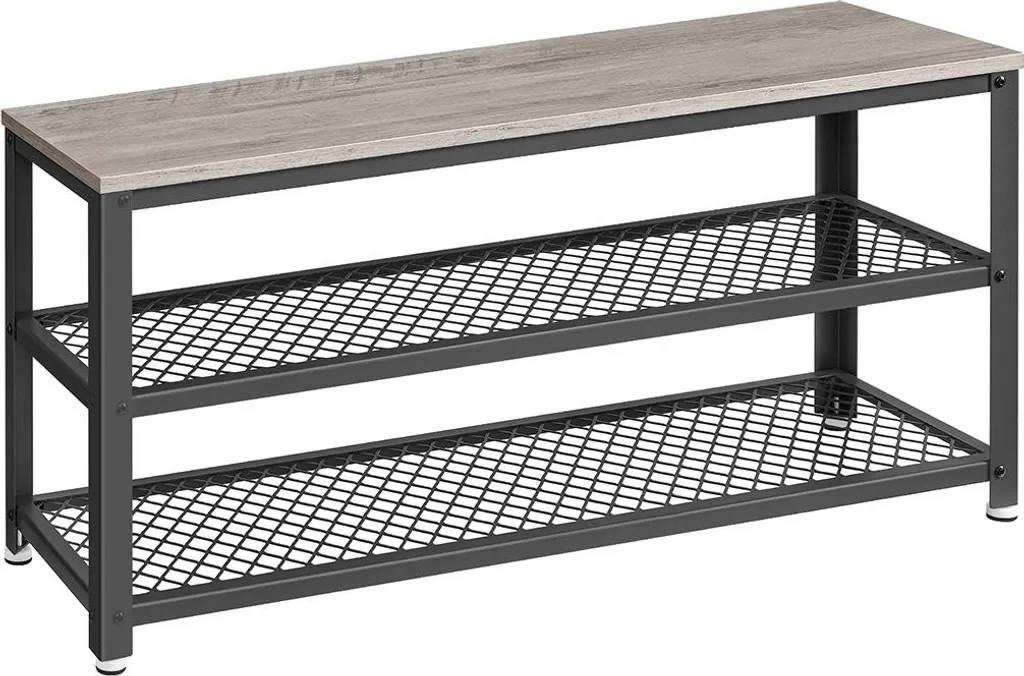 Banc pour l'entrée avec étagères à chaussures compact 30x100 cm noir
