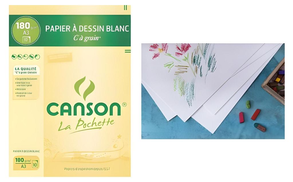 CANSON Zeichenpapier "C" … Grain, DIN A3, 180 g/qm Image du produit 