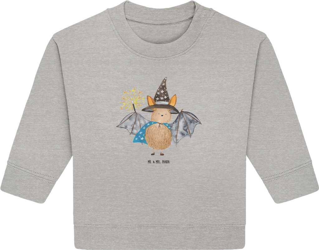 Mr. & Mrs. Panda Organic Baby Pullover Fledermaus Zauberer 12. - 18. Monat - Heather Grey - Geschenk, Bullover, Frauen, Magier, Reinsteigern, Lusti...