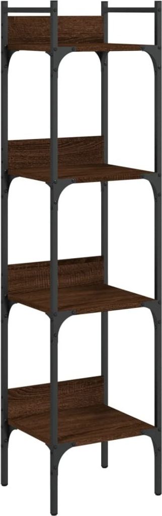 Bücherregal 4 Böden Braun Eichen-Optik 35x30x138,5 cm