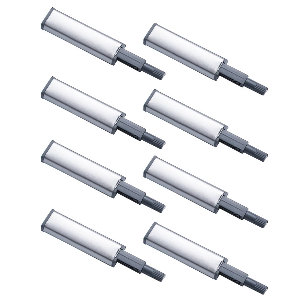 A set of eight magnetic door latches arranged in a grid on a white background.