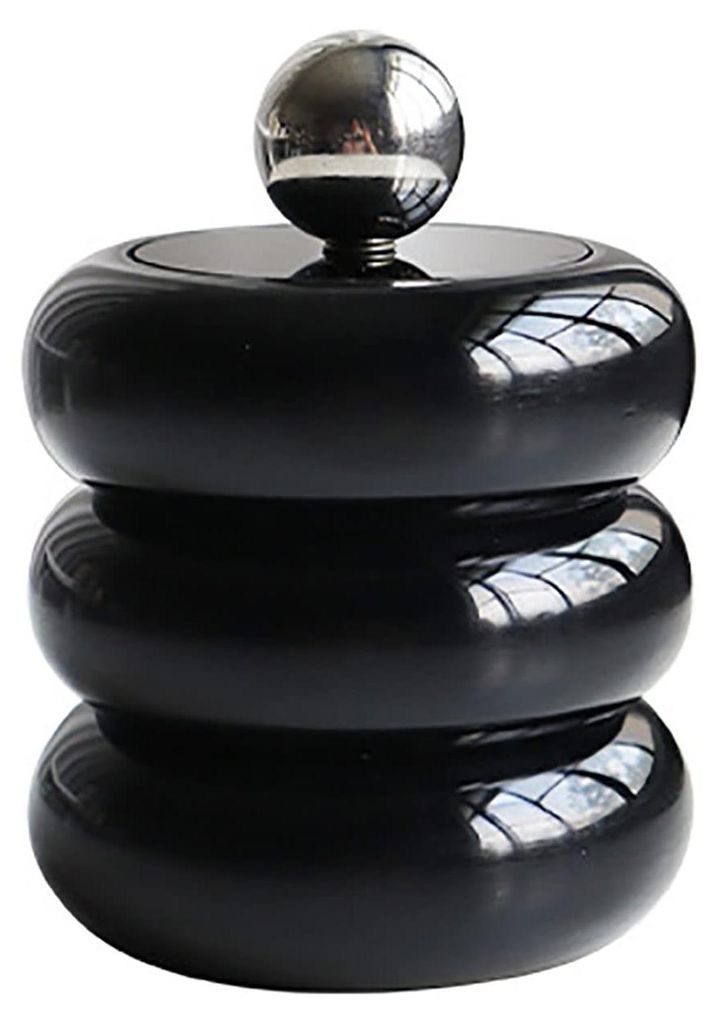 Wattestäbchenhalter im skandinavischen Stil, Schreibtischhalter, staubfreie, Donut-förmige Montagebox, Make-up-Montagebox mit Deckel (schwarz)