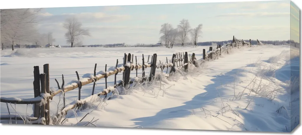 Tableau pour Salon Zen Paysage de Neige 90 x 40 cm Ambiance Cocooning