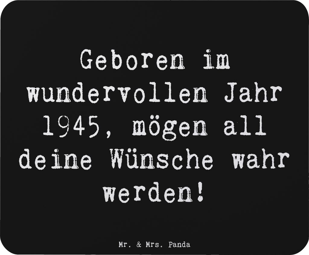 Mr. & Mrs. Panda Mauspad Spruch 1945 Geburtstag - Schwarz - Geschenk, pc mausunterlage, Glückwunsch, gummi, Mouse Pad, wundervolles Jahr, Mousepad...