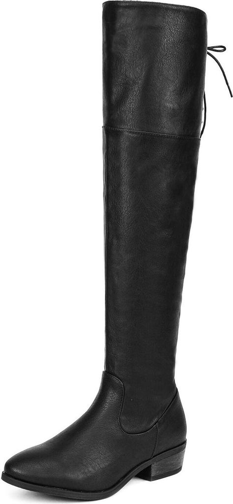 DREAM PAIRS Overknee-Oberschenkelhohe Stiefel für Damen mit bequemer Blockabsatz, spitzer Zehenbereich kniehohe damen stiefel winter herbst,Farbe:...