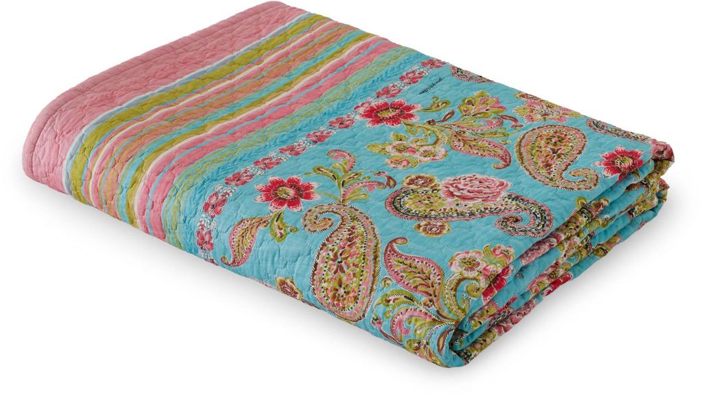 Bassetti Rapallo Tagesdecke Türkis-Fuchsia 180 × 255 cm Produktbild 